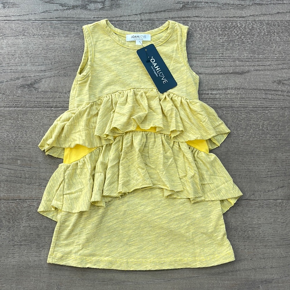 Joah Love Ruffle Dress, Yellow, NWT